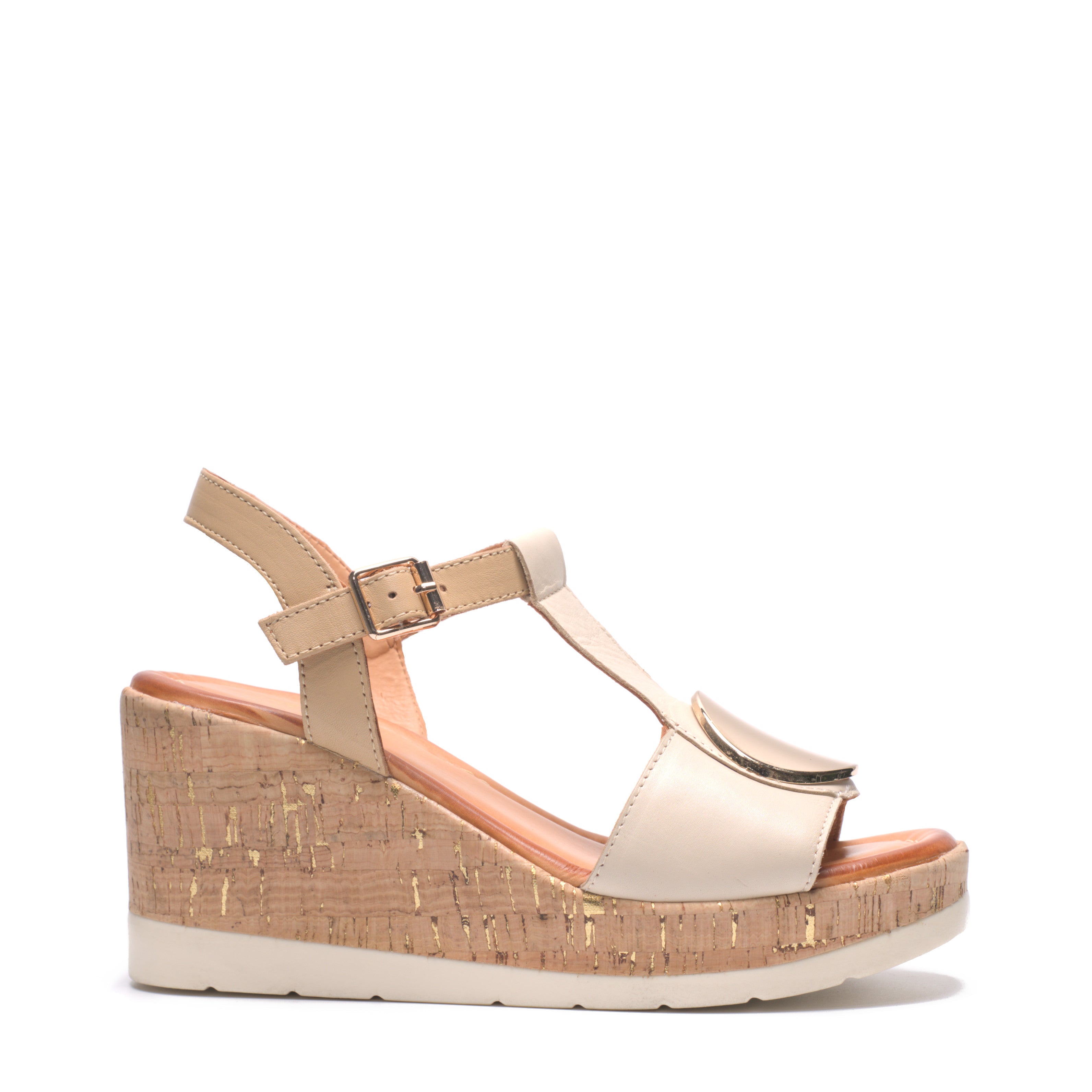 Sandalo Con Zeppa 7Cm Rame REHP07