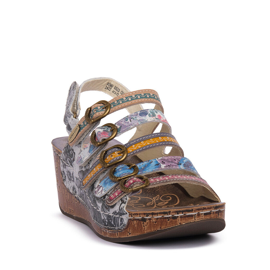 Sandalo Con 5 Cinturini E Zeppa Laura Vita DINO0523