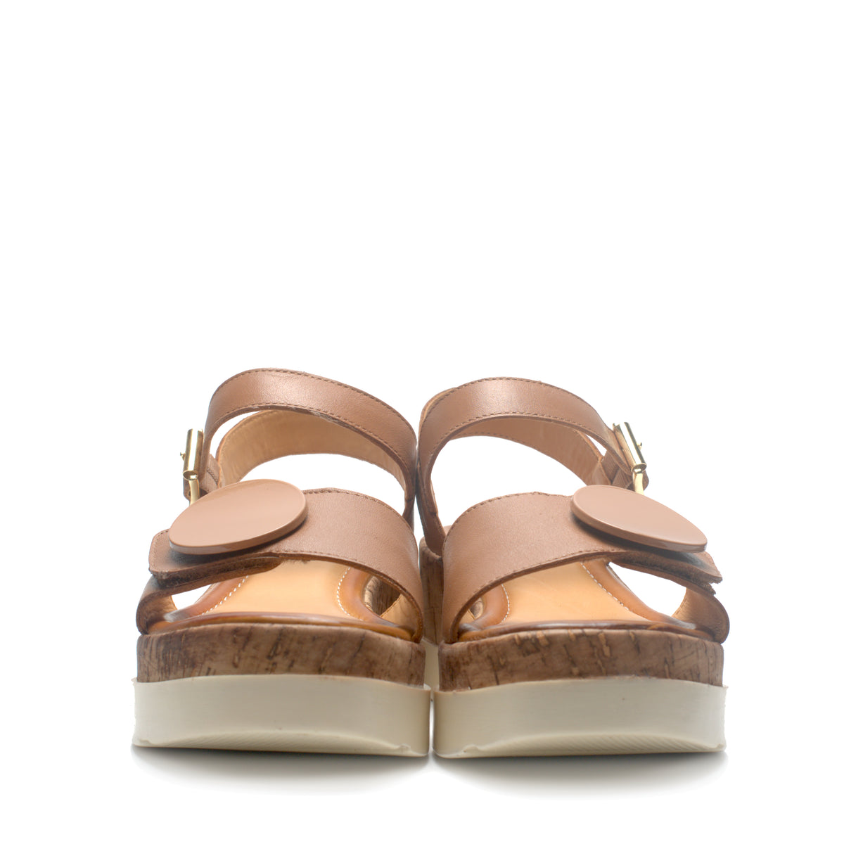 Sandalo Con Zeppa Cinturino + Strappo Rame RESP01