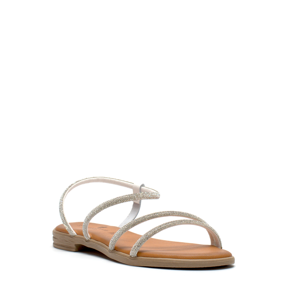 Sandalo In Strass Tacco Basso Borgo Giannotti NP106