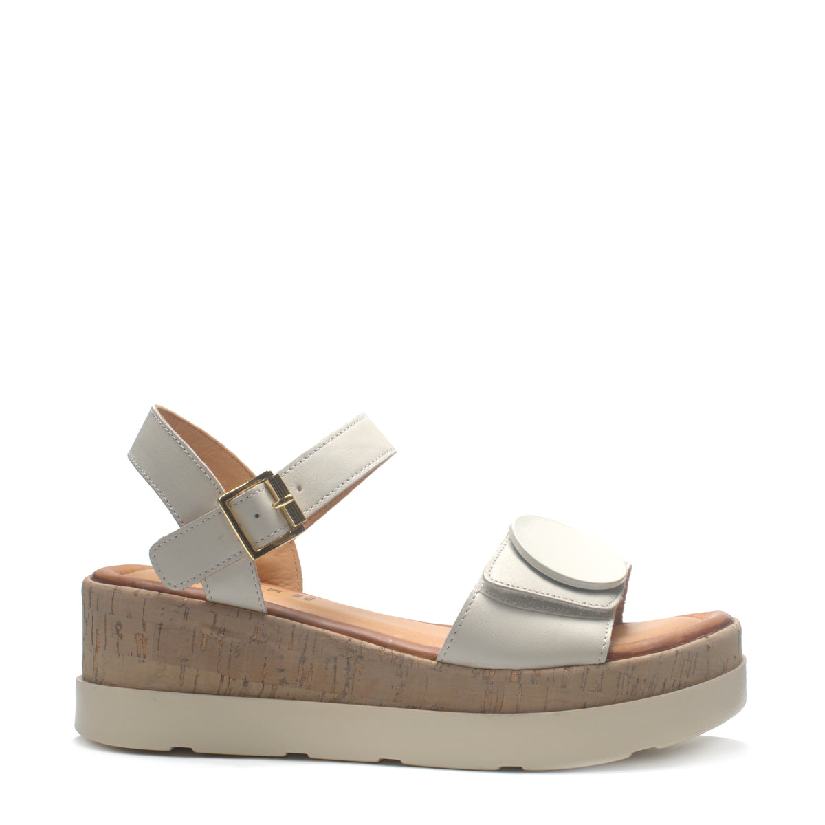 Sandalo Con Zeppa Cinturino + Strappo Rame RESP01