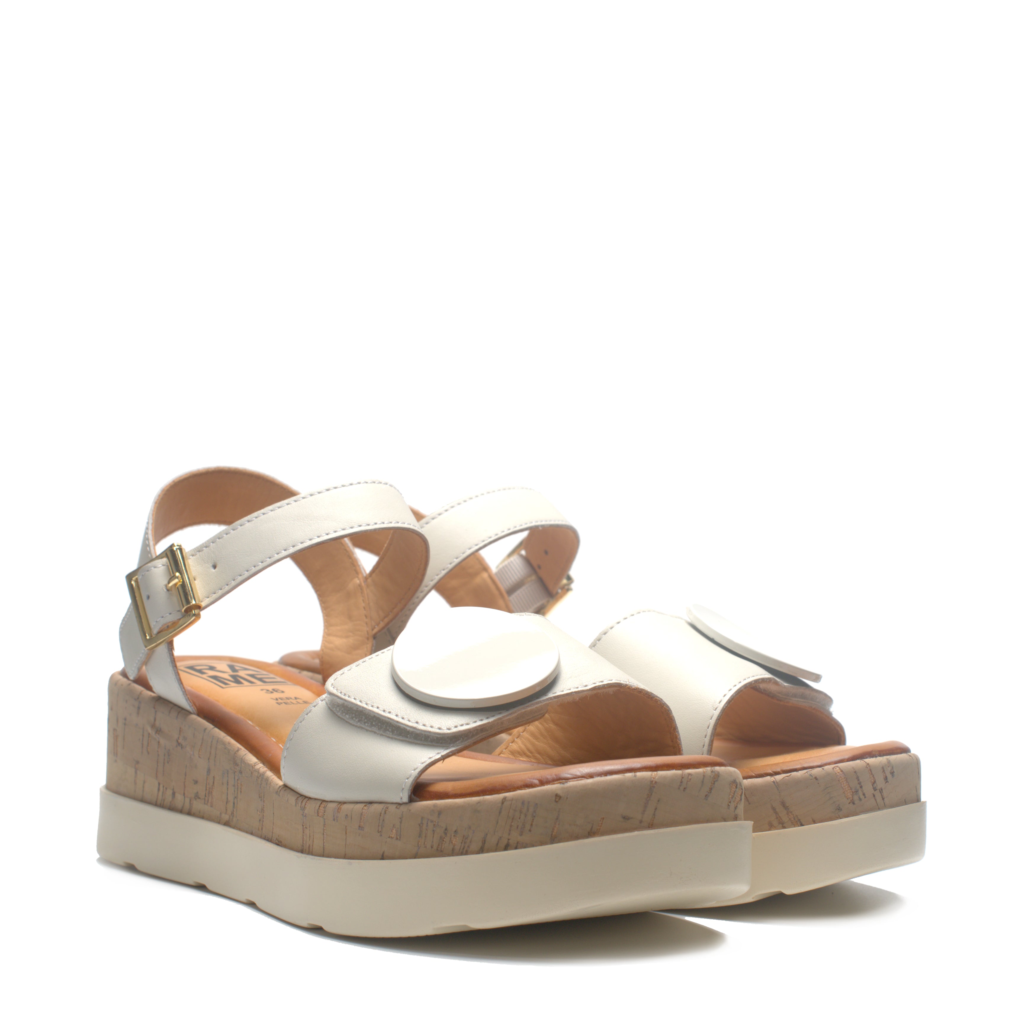 Sandalo Con Zeppa Cinturino + Strappo Rame RESP01