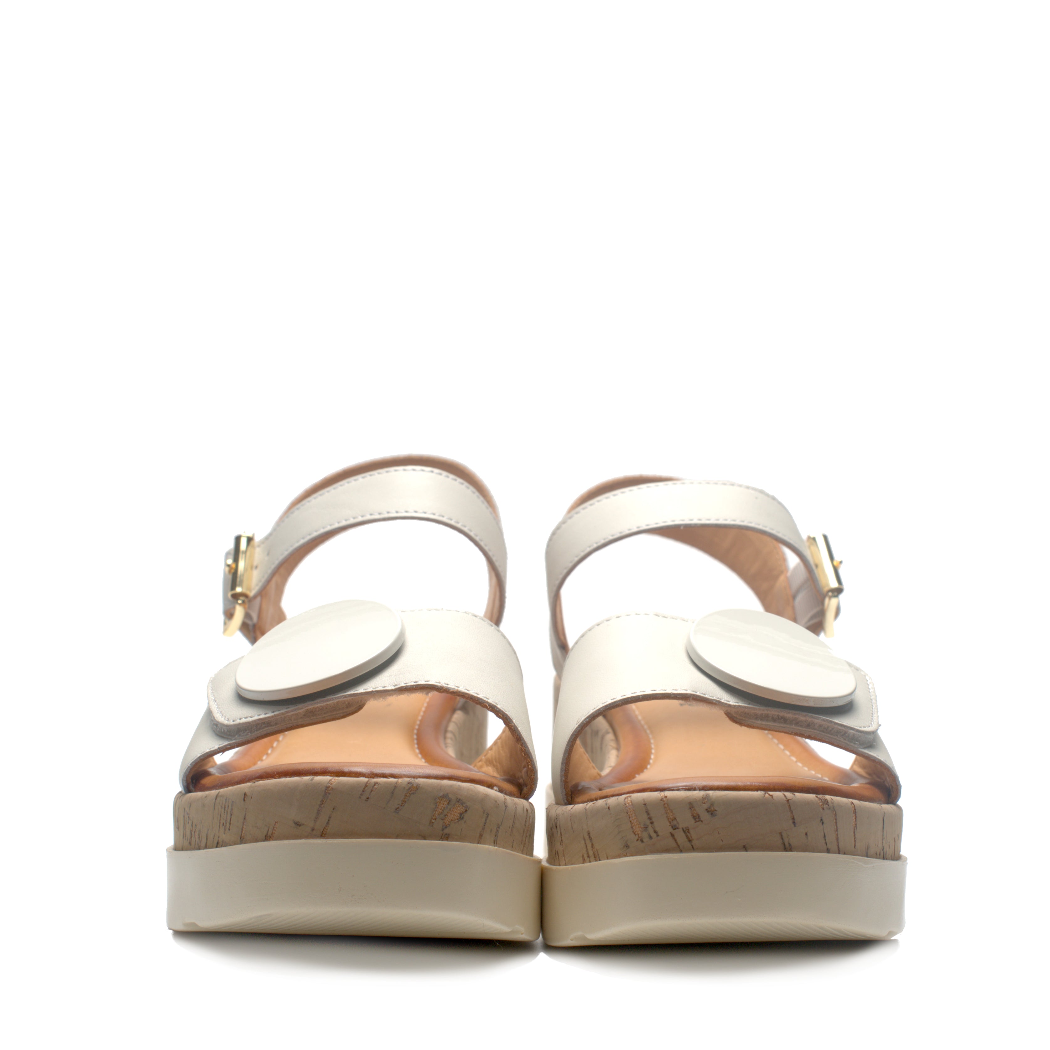 Sandalo Con Zeppa Cinturino + Strappo Rame RESP01