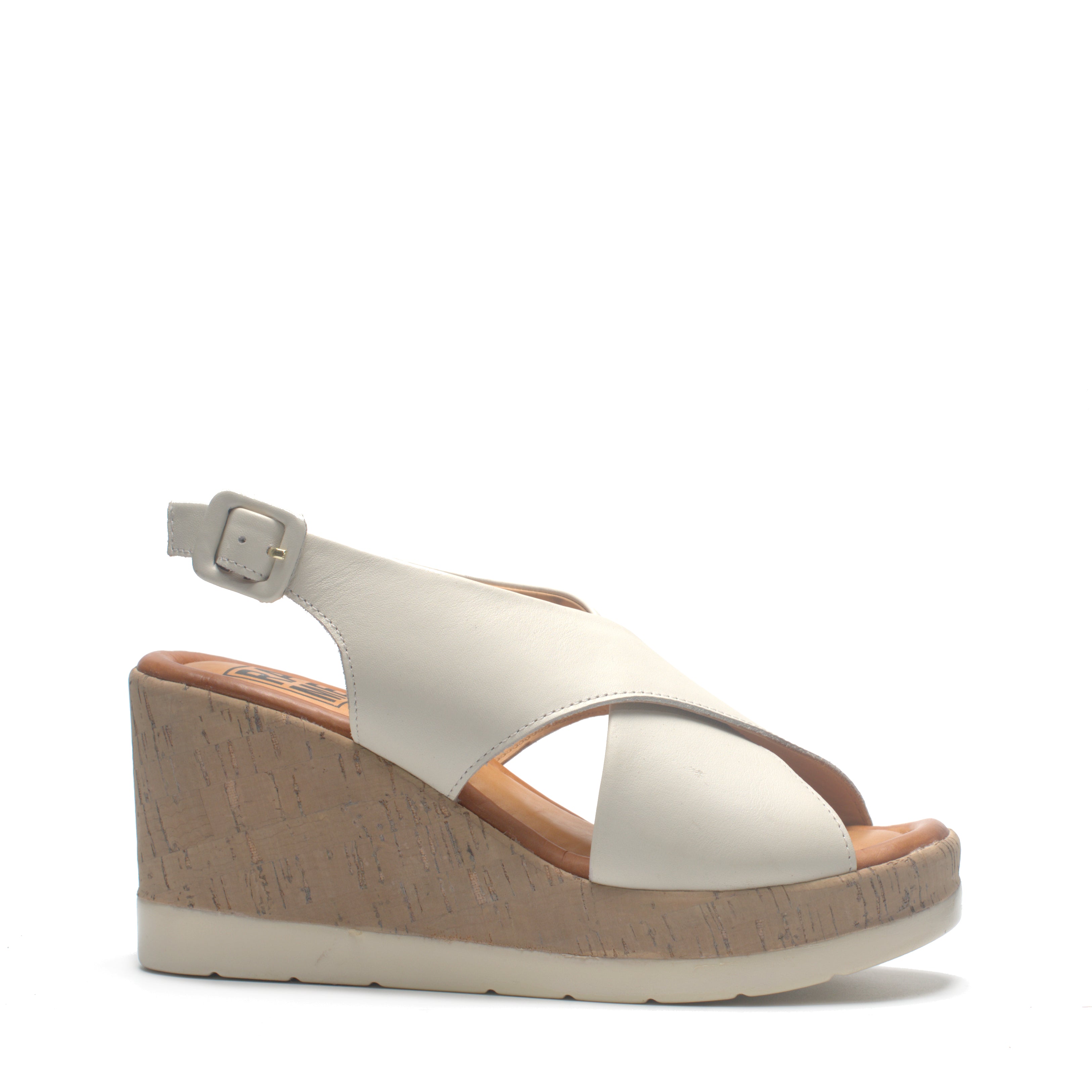 Sandalo Incrociato Con Zeppa E Cinturino  Rame REH37