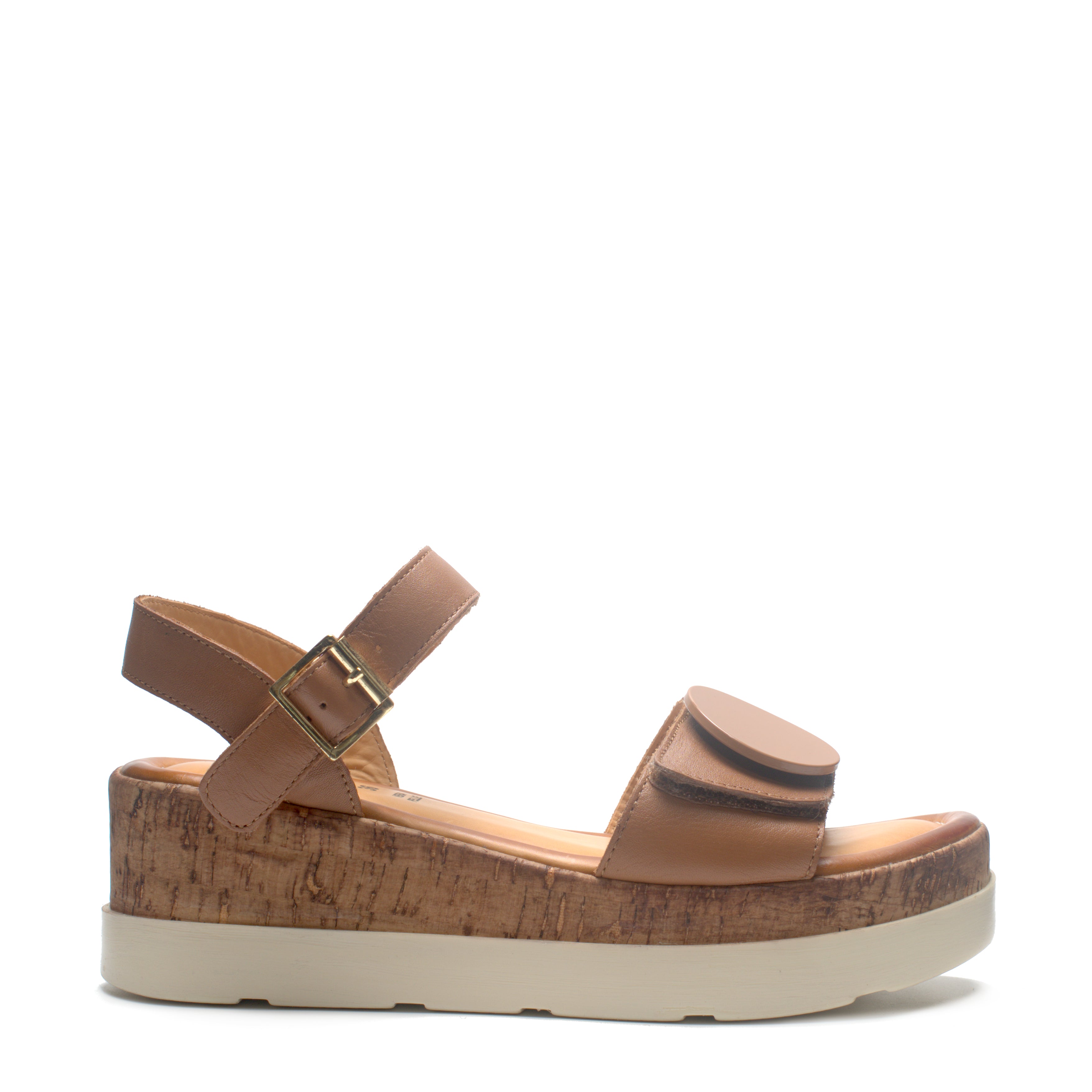 Sandalo Con Zeppa Cinturino + Strappo Rame RESP01