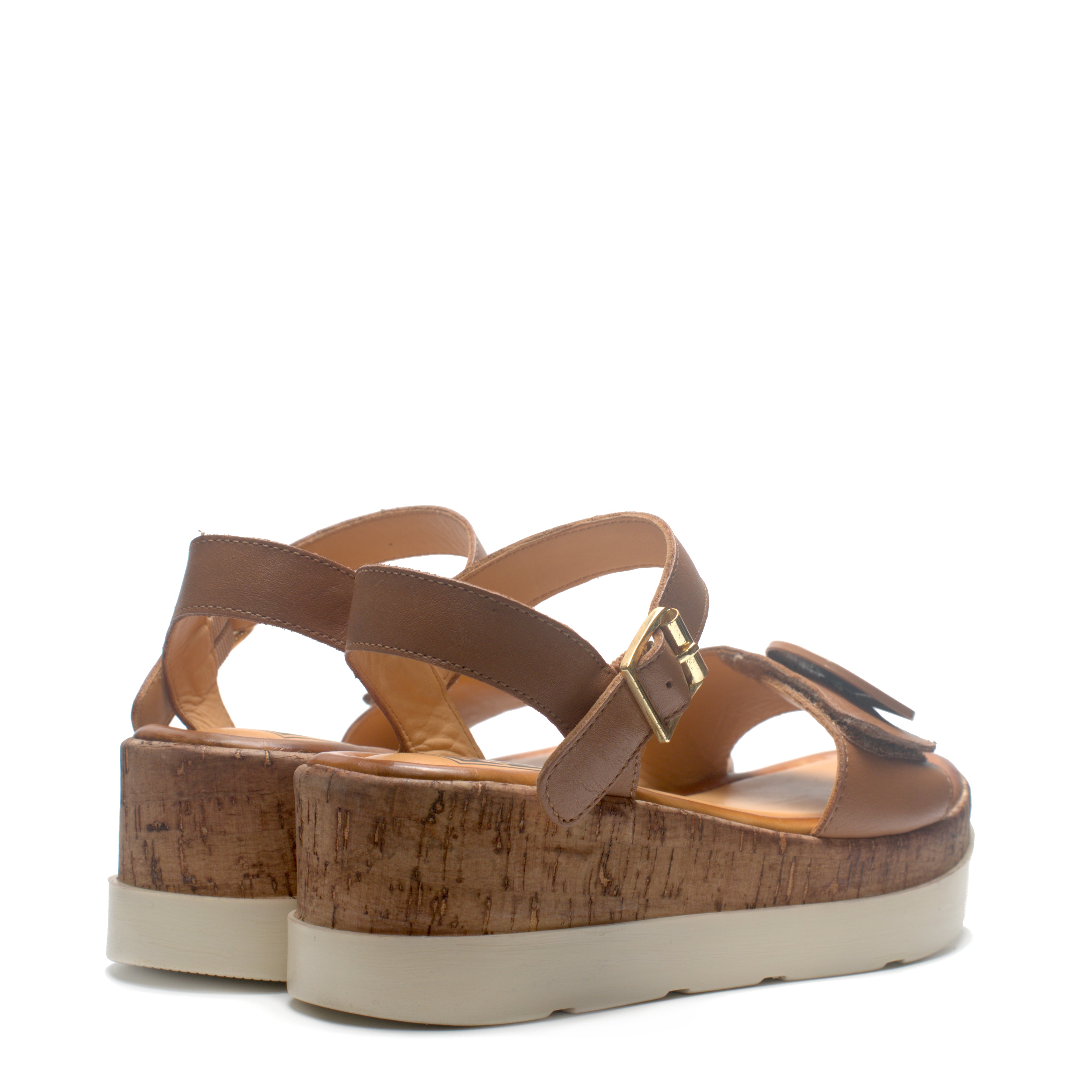 Sandalo Con Zeppa Cinturino + Strappo Rame RESP01