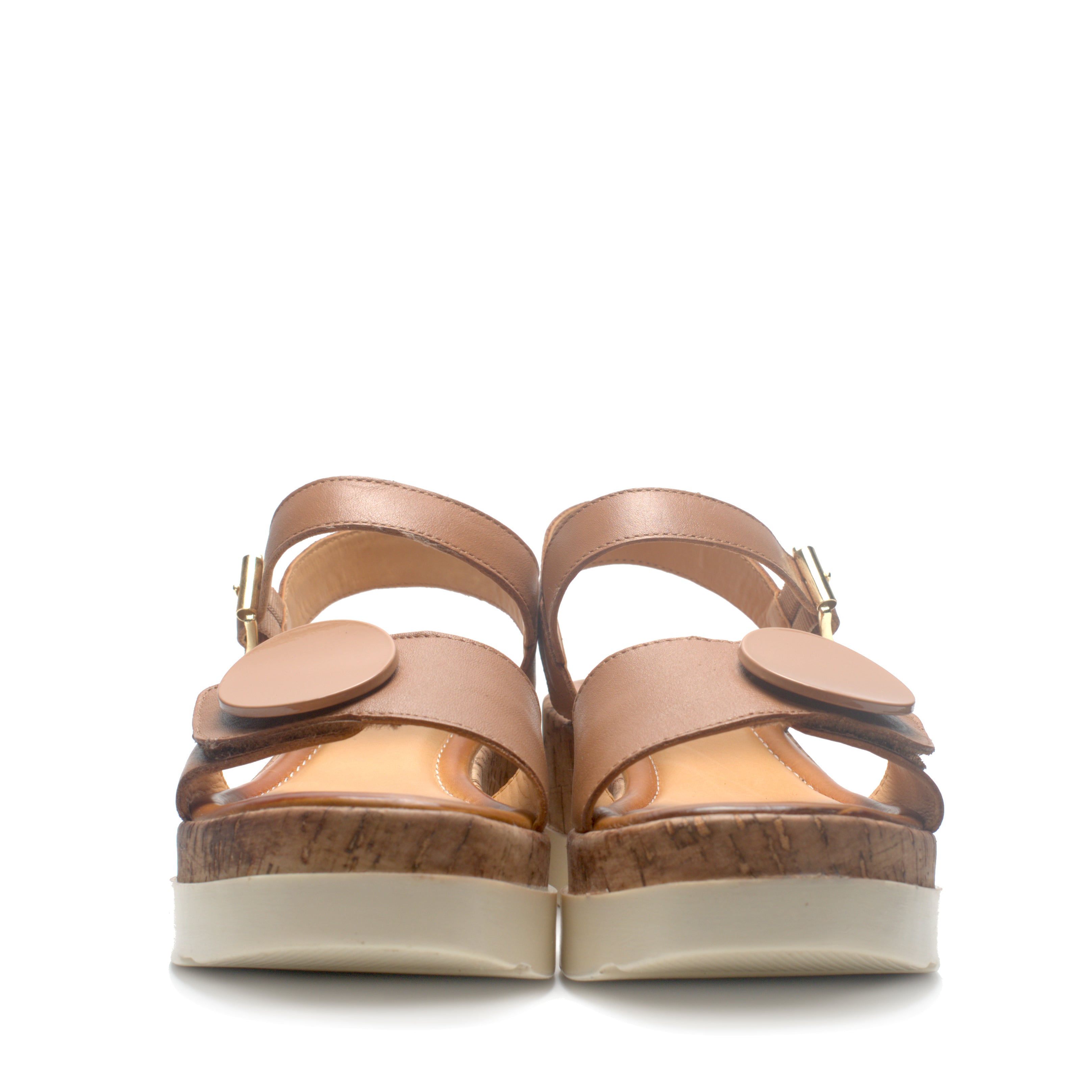 Sandalo Con Zeppa Cinturino + Strappo Rame RESP01