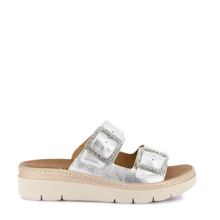 Ciabatta 2 Fibbie Strass S.Gomma Grunland  CE0774