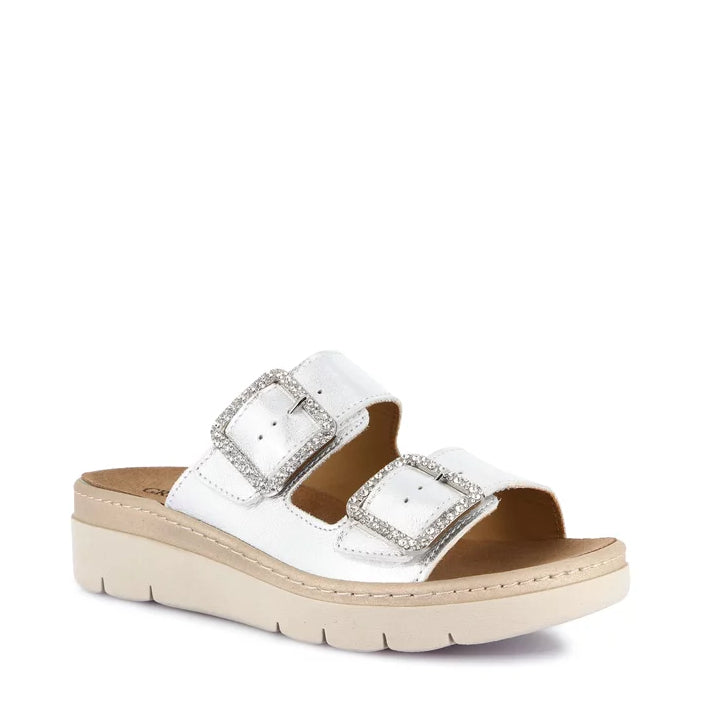 Ciabatta 2 Fibbie Strass S.Gomma Grunland  CE0774